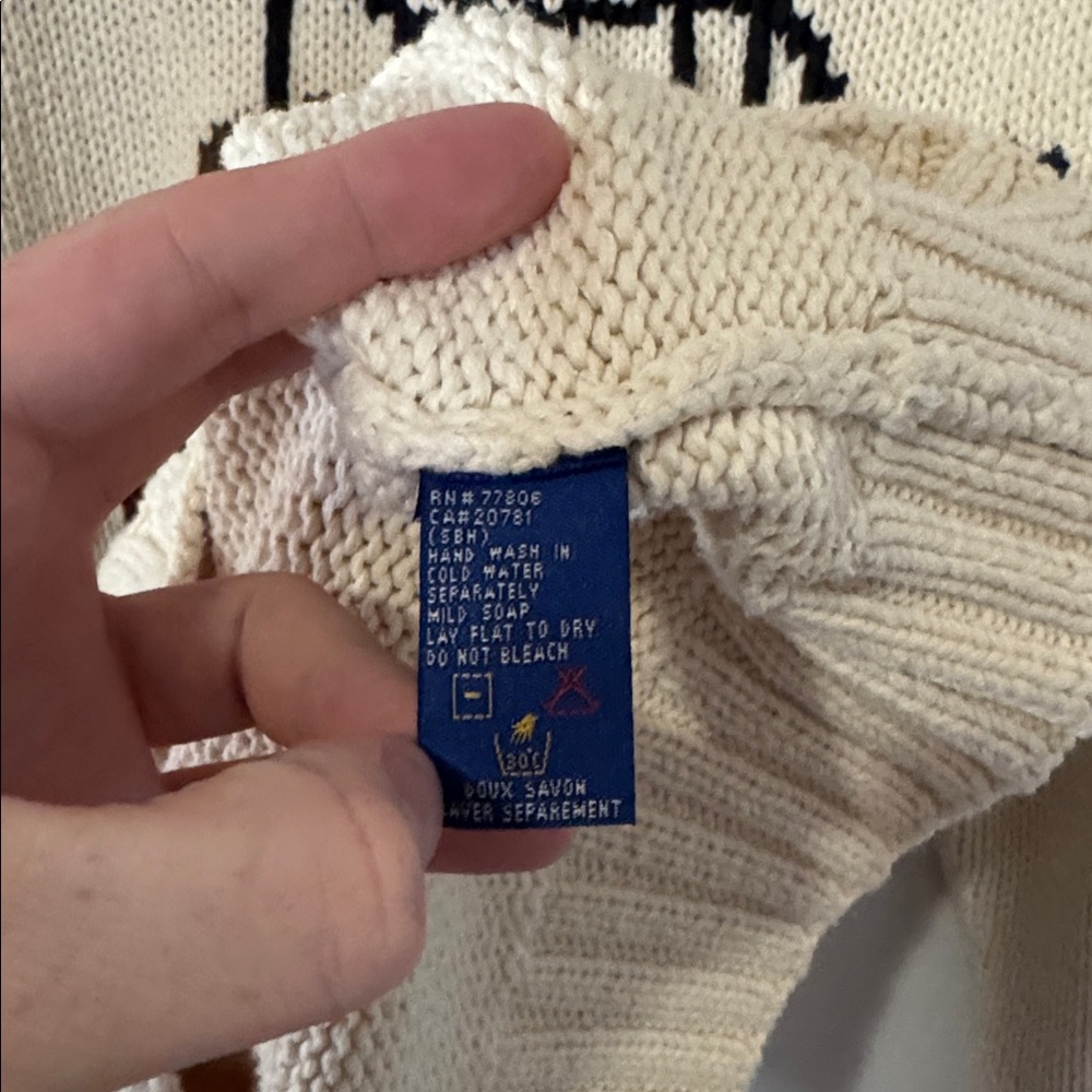 Vintage Tommy Hilfiger Army Surplus Hand Knitted Sweater / Large / 90s / RARE - Picture 6 of 6